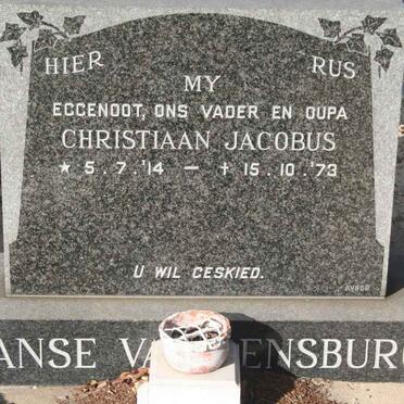 RENSBURG Christiaan Jacobus, Janse van 1914-1973