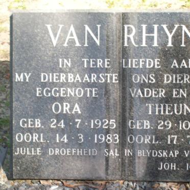 RHYN Theunis, van 1920-1991 &amp; Ora 1925-1983