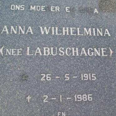RENSBURG Johannes Frederick, Janse van 1912- &amp; Anna Wilhelmina LABUSCHAGNE 1915-1986