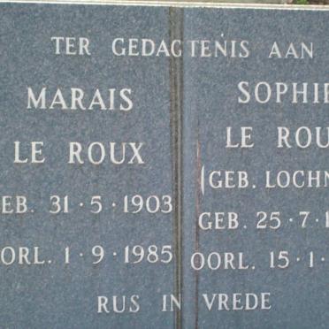 ROUX Marais, le 1903-1985 &amp; Sophie LOCHNER 1904-1988