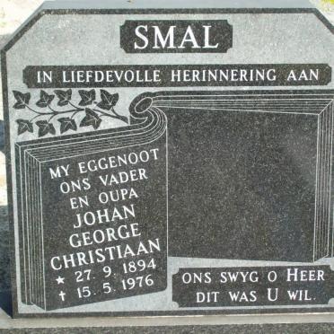 SMAL Johan George Christiaan 1894-1976