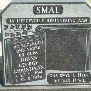 SMAL Johan George Christiaan 1894-1976