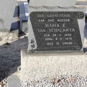 SCHALKWYK Maria E., van 1900-1972