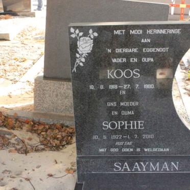 SAAYMAN Koos 1918-1980 &amp; Sophie 1922-2010