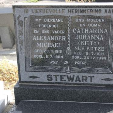STEWART Alexander Michael 1912-1984 &amp; Catharina Johanna KOTZE 1914-1988