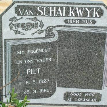 SCHALKWYK Piet, van 1923-1980