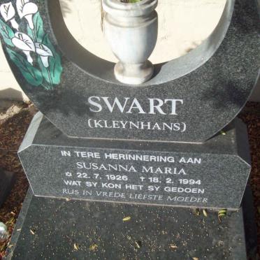 SWART Susanna Maria nee KLEYNHANS 1926-1994