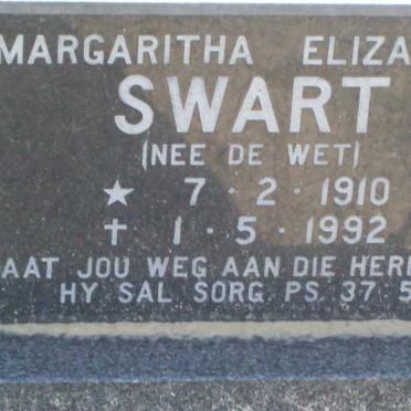 SWART Margaritha Elizabeth nee DE WET 1910-1992