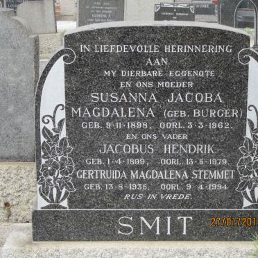 SMIT Jacobus Hendrik 1899-1979 &amp; Susanna Jacoba Magdalena BURGER 1898-1962 :: STEMMET Gertruida Magdalena 1935-1994