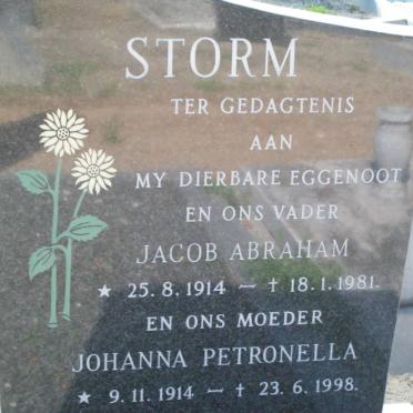 STORM Jacob Abraham 1914-1981 &amp; Johanna Petronella 1914-1998