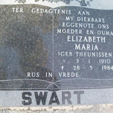 SWART Elizabeth Maria nee THEUNISSEN 1910-1984