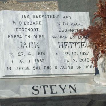 STEYN Jack 1918-1982 &amp; Hettie 1927-2010