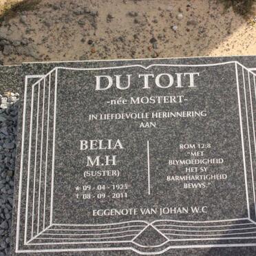 TOIT Belia M.H., cu nee MOSTERT 1925-2001