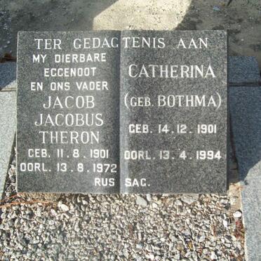 THERON Jacob Jacobus 1901-1972 &amp; Catherina BOTHMA 1901-1994