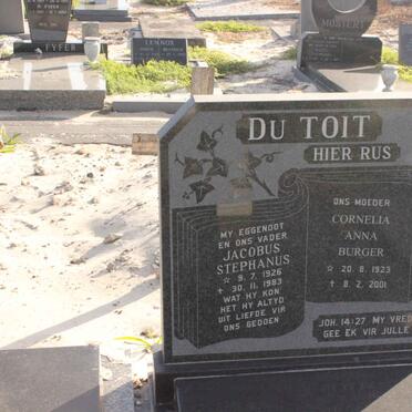 TOIT Jacobus Stephanus, du 1921-1983 &amp; Cornelia Anna BURGER 1923-2001