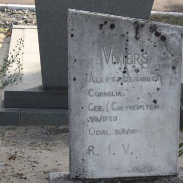 VIVIERS Aletta Elizabeth Cornelia nee GREYVENSTEIN 1920-1980