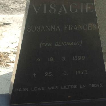 VISAGIE Susanna Frances nee BLIGNAUT 1899-1973