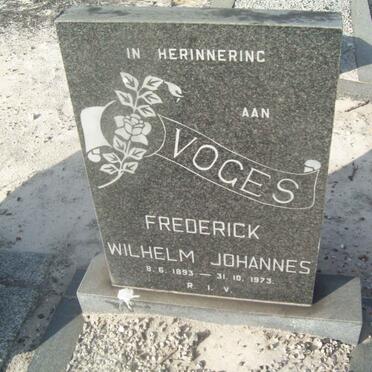 VOGES Frederick Wilhelm Johannes 1893-1973