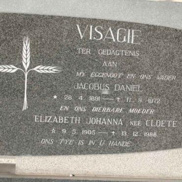 VISAGIE Jacobus Daniel 1891-1972 &amp; Elizabeth Johanna CLOETE 1905-1988