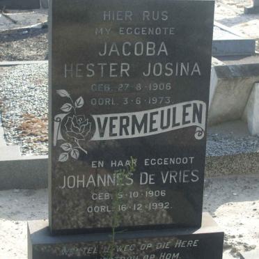 VERMEULEN Johannes De Vries 1906-1992 &amp; Jacoba Hester Josina 1906-1973