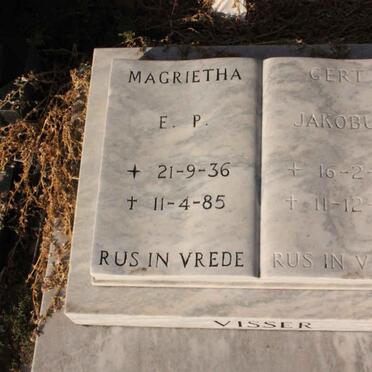 VISSER Gert Jacobus 1930-1996 &amp; Magrietha E.P. 1936-1985