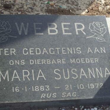 WEBER Maria Susanna 1883-1972