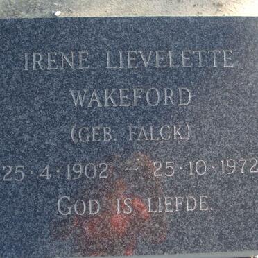 WAKEFORD Irene Lievelette nee FLACK 1902-1972