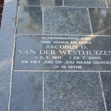 WESTHUIZEN Jacobus D., van der 1911-2000