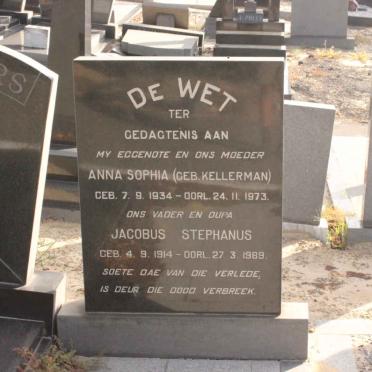 WET Jacobus Stephanus, de 1914-1989 &amp; Anna Sophia KELLERMAN 1934-1973