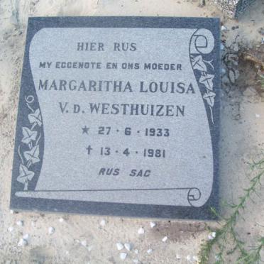 WESTHUIZEN Margaritha Louisa, v.d. 1933-1981