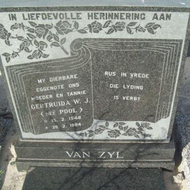 ZYL Gertruida W.J., van nee POOL 1948-1984