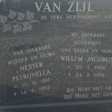 ZIJL Willem Jacobus, van 1900-1976 &amp; Hester Petronella 1911-1982