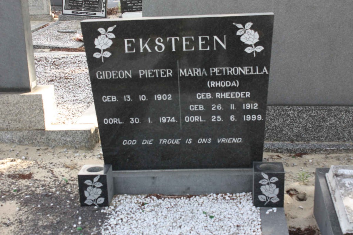 EKSTEEN Gideon Pieter 1902-1974 &amp; Maria Petronella RHEEDER 1912-1999