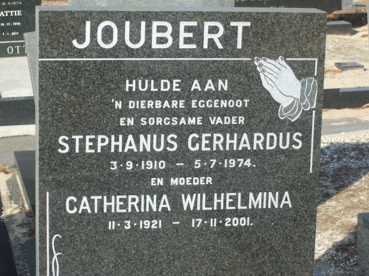 JOUBERT Stephanus Gerhardus 1910-1974 &amp; Catherina Wilhelmina 1921-2001