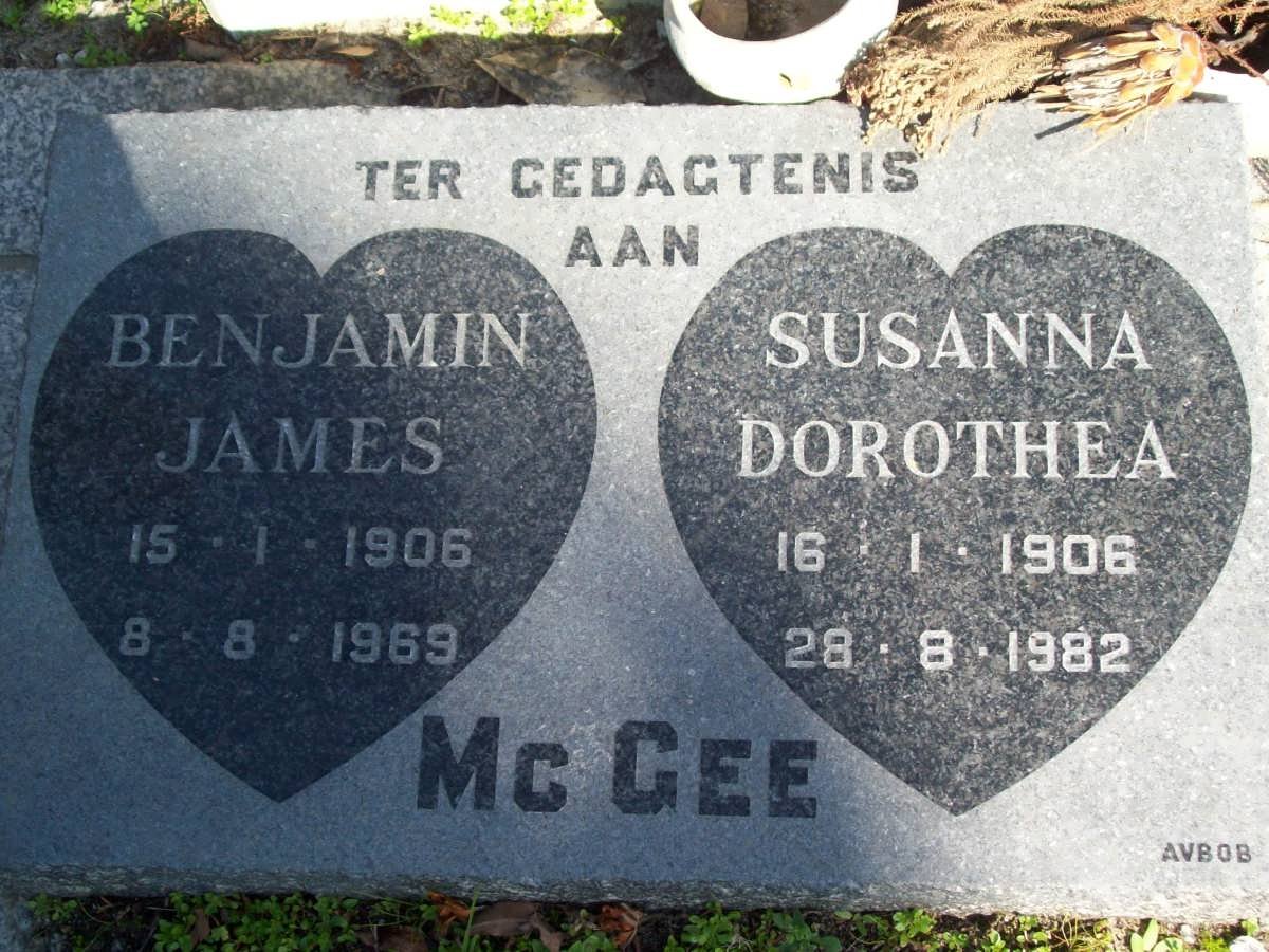 McGEE Benjamin James 1906-1969 &amp; Susanna Dorothea 1906-1982