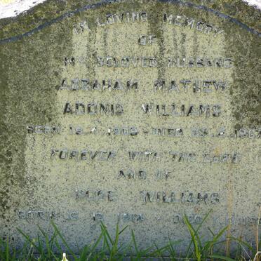 WILLIAMS Abraham Mathew Adonis 1909-1967 &amp; Rose 1914-1938