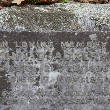 ACKERMAN John D.A. 1898-1951