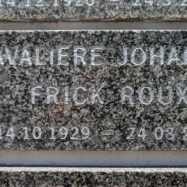 ROUX Cavaliere Johannes Frick 1929-2005