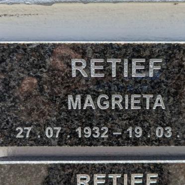RETIEF Magrieta 1932-2016
