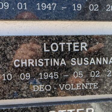 LOTTER Christina Susanna 1945-2018