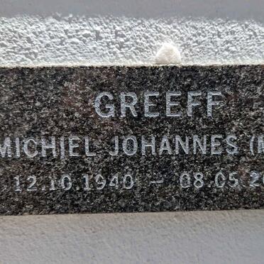 GREEFF Michiel Johannes 1940-2013