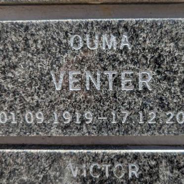 VENTER Ouma 1919-2004