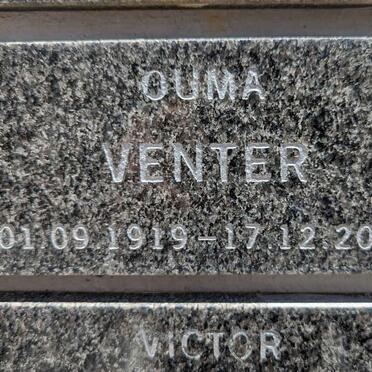 VENTER Ouma 1919-2004