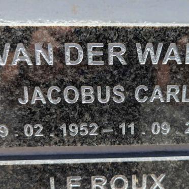 WALT Jacobus Carl, van der 1952-2017