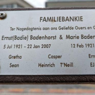 BADENHORST Ernst 1921-2007 &amp; Marie HORN 1921-1993