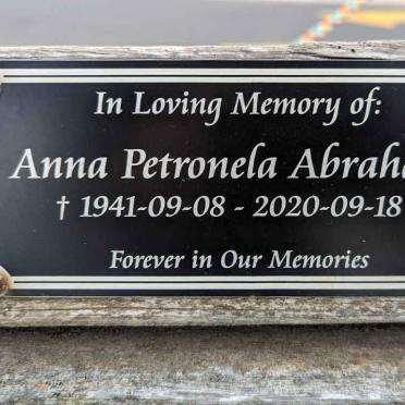 ABRAHAMS Anna Petronela 1941-2020