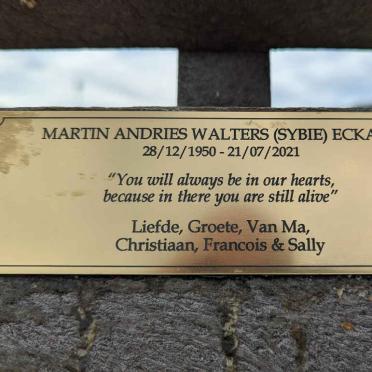 ECKARD Martin Andries Walters 1950-2021