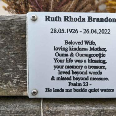 BRANDON Ruth Rhoda 1926-2022
