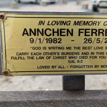 FERREIRA Annchen 1982-2013
