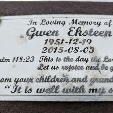 EKSTEEN Gwen 1951-2015
